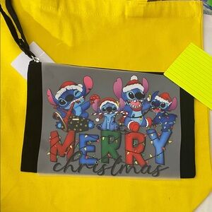 Stitch Christmas Pouch with Black Trim